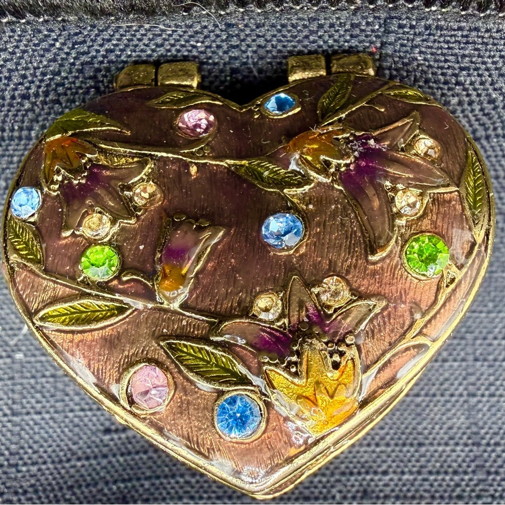Monet Heart-Shaped Jewelry Organizer with Multicolor Accents